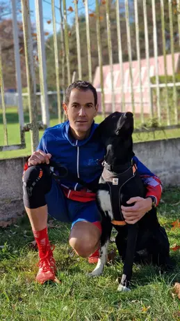 Geoffroy Sarran avec son chien